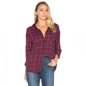 Rails Jackson Cardinal/Patriot Red/Navy Plaid Button Up Shirt Women's Medium